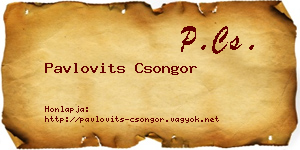 Pavlovits Csongor névjegykártya