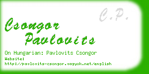 csongor pavlovits business card